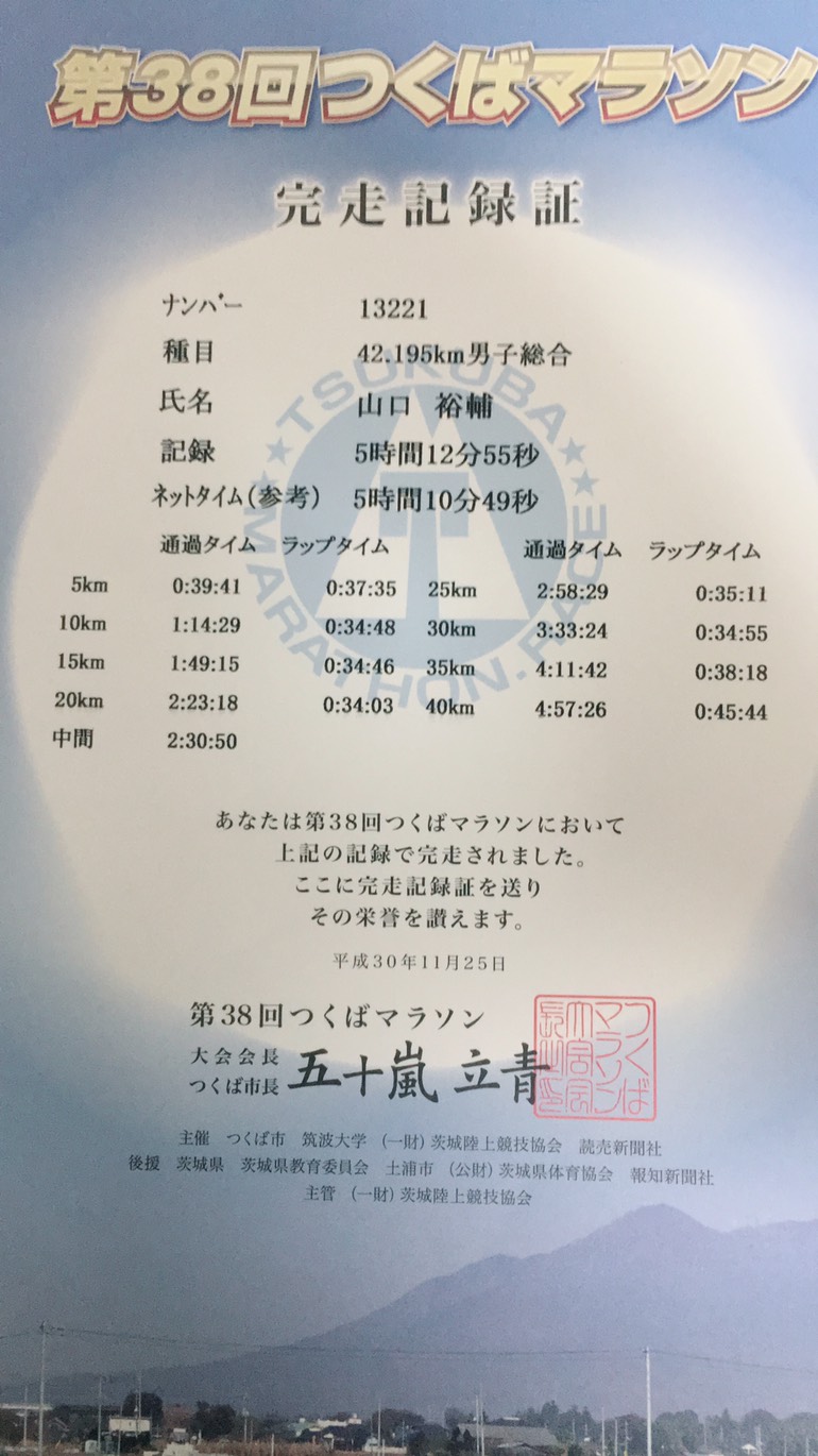 第38回つくばマラソン体験記